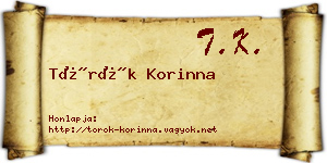 Török Korinna névjegykártya